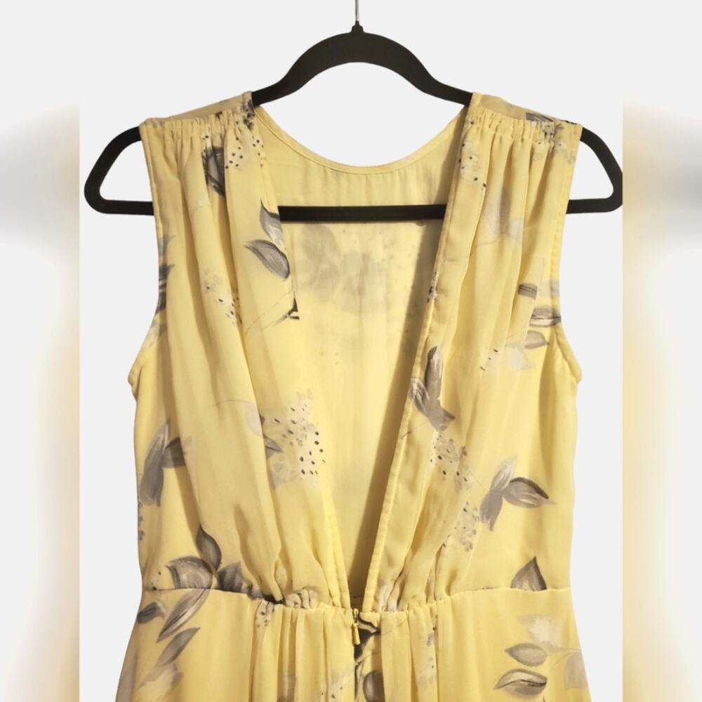 ASOS Yellow Floral Maxi Dress with Back V Cut Sz 6